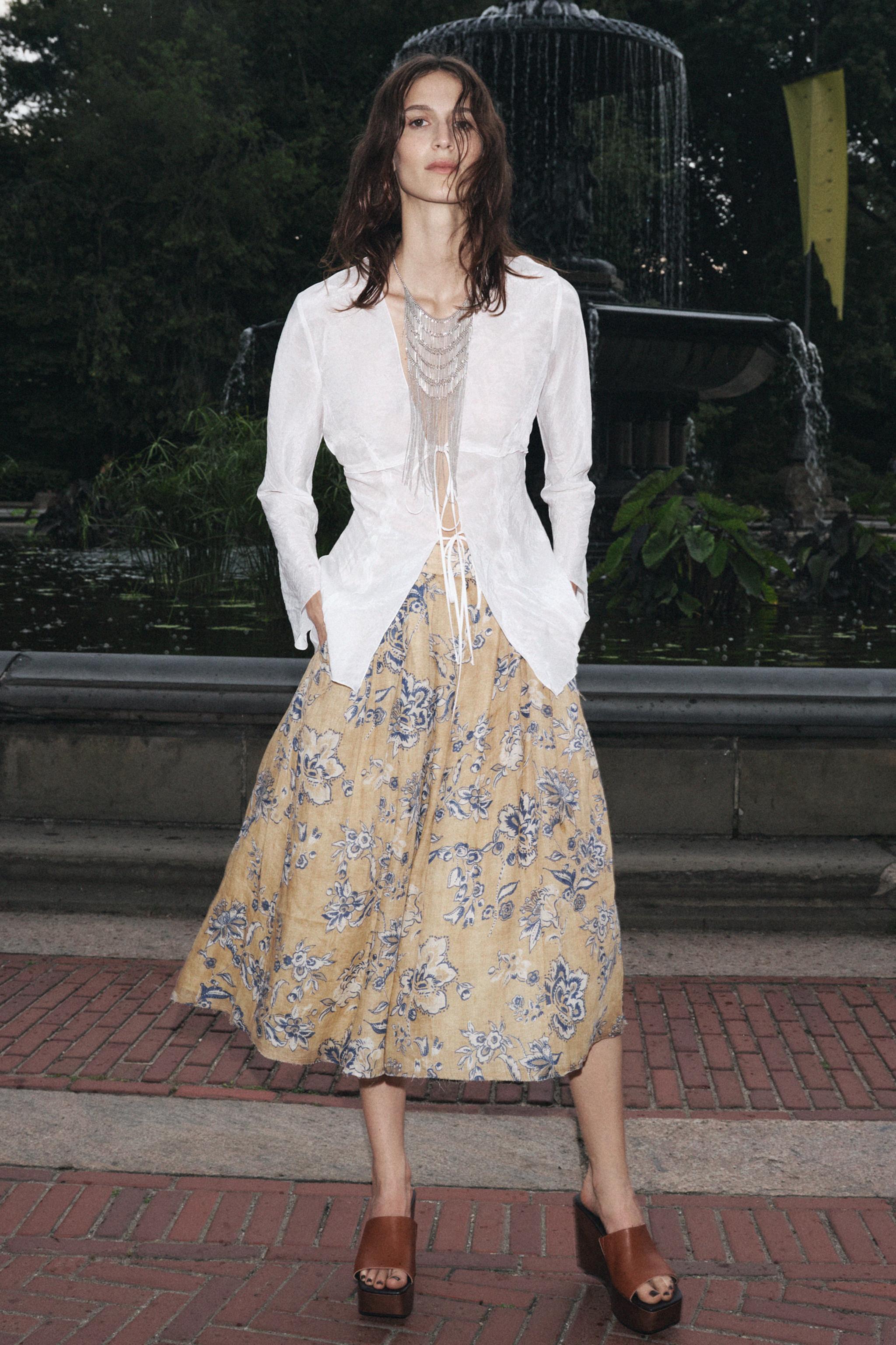 ZW COLLECTION RAMIE FLORAL PRINT SKIRT